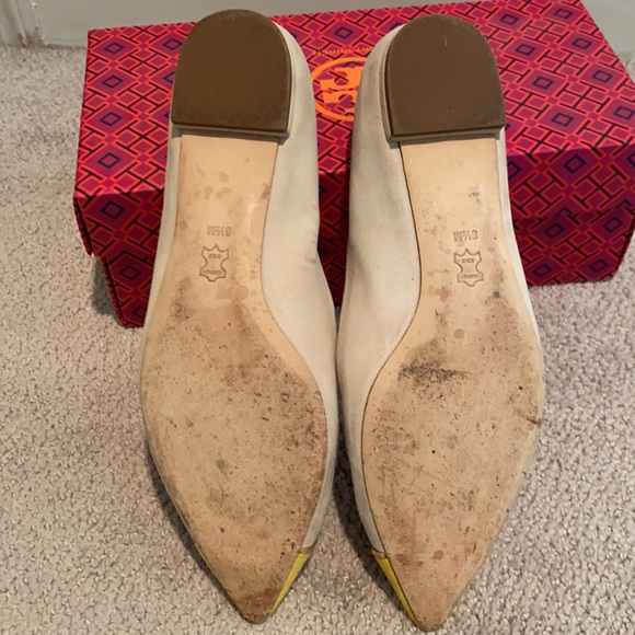 Tory Burch Tan and Yellow Flats Size 8 1/2 - Picture 3 of 5